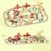 Houten Treinset 133 Stukken Treinset Met Elektrische Locomotief, Basisplaat, Rails, Kraan, Brug Geschikt Voor Peuters Vanaf 3 Jaar