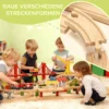Houten Treinset 133 Stukken Treinset Met Elektrische Locomotief, Basisplaat, Rails, Kraan, Brug Geschikt Voor Peuters Vanaf 3 Jaar