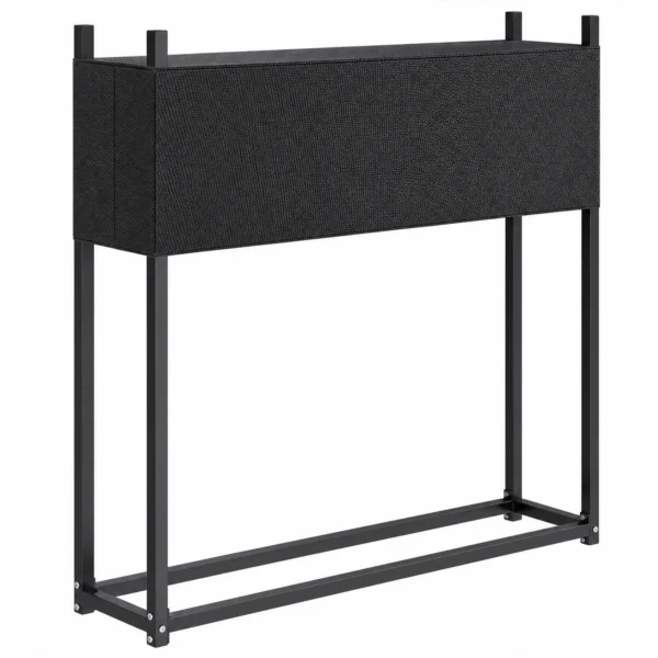 Kaminhoutrek 106 X 25 X 113 Cm Brandhoutrek Met 600D Oxford hoes Stalen Frame Tot 250 Kg Zwart