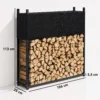 Kaminhoutrek 106 X 25 X 113 Cm Brandhoutrek Met 600D Oxford hoes Stalen Frame Tot 250 Kg Zwart