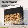 Kaminhoutrek 106 X 25 X 113 Cm Brandhoutrek Met 600D Oxford hoes Stalen Frame Tot 250 Kg Zwart