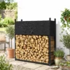 Kaminhoutrek 106 X 25 X 113 Cm Brandhoutrek Met 600D Oxford hoes Stalen Frame Tot 250 Kg Zwart