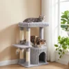 Kattenboom, 93 Cm 3 traps Krabpaal Met Sisal Krabstammen, Knuffelhol, Groot Ligoppervlak, Platform, Tot 6 Kg