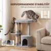 Kattenboom, 93 Cm 3 traps Krabpaal Met Sisal Krabstammen, Knuffelhol, Groot Ligoppervlak, Platform, Tot 6 Kg