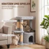 Kattenboom, 93 Cm 3 traps Krabpaal Met Sisal Krabstammen, Knuffelhol, Groot Ligoppervlak, Platform, Tot 6 Kg