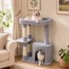 Kattenboom, 93 Cm 3 traps Krabpaal Met Sisal Krabstammen, Knuffelhol, Groot Ligoppervlak, Platform, Tot 6 Kg