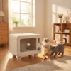 Kattenhuis In TV ontwerp, Kattenhol Met Hangmat En Speelbal, Sisal Krabmat, Voor Katten Tot 7 Kg 50 X 33 X 42 Cm