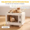 Kattenhuis In TV ontwerp, Kattenhol Met Hangmat En Speelbal, Sisal Krabmat, Voor Katten Tot 7 Kg 50 X 33 X 42 Cm