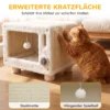 Kattenhuis In TV ontwerp, Kattenhol Met Hangmat En Speelbal, Sisal Krabmat, Voor Katten Tot 7 Kg 50 X 33 X 42 Cm