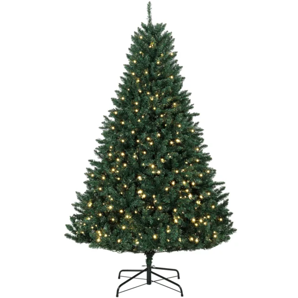 Kerstboom, 550 Warmwitte LED's, 1494 Takken, Brandvertragend, Kunststof/Metaal, 180 X 112 Cm, Groen
