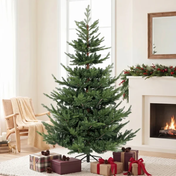 Kerstboom, Kunstmatige Spar, Realistisch Uiterlijk, Snelle Opbouw, Kunststof, Groen, 140 X 140 X 210cm