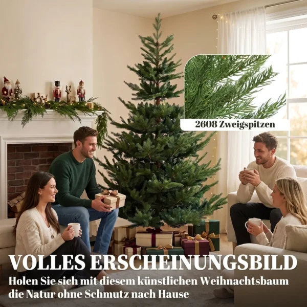 Kerstboom, Kunstmatige Spar, Realistisch Uiterlijk, Snelle Opbouw, Kunststof, Groen, 140 X 140 X 210cm