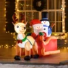 Kerstdecoratie Opblaasbare Kerstman Buiten Kerstdecoratie, Slee, Incl. Blazer, 1,8 M, Rood + Bruin