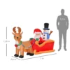 Kerstdecoratie Opblaasbare Kerstman Buiten Kerstdecoratie, Slee, Incl. Blazer, 1,8 M, Rood + Bruin