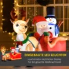 Kerstdecoratie Opblaasbare Kerstman Buiten Kerstdecoratie, Slee, Incl. Blazer, 1,8 M, Rood + Bruin