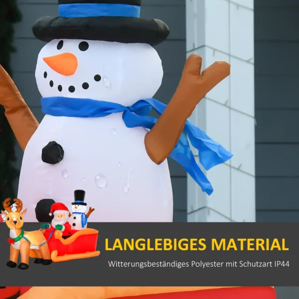 Kerstdecoratie Opblaasbare Kerstman Buiten Kerstdecoratie, Slee, Incl. Blazer, 1,8 M, Rood + Bruin