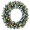 Kerstkrans 60 Cm Verlicht Deurkrans Met 50 LEDs Dennenappels Kunstmatige Sneeuw Voor Kerstmis Advent Voordeur