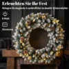 Kerstkrans 60 Cm Verlicht Deurkrans Met 50 LEDs Dennenappels Kunstmatige Sneeuw Voor Kerstmis Advent Voordeur
