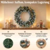 Kerstkrans 60 Cm Verlicht Deurkrans Met 50 LEDs Dennenappels Kunstmatige Sneeuw Voor Kerstmis Advent Voordeur