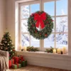 Kerstkrans 61 Cm Deurkrans Met Crestwood Sparren Design, Strik, 50 LEDs, 140 Takpunten, 8 Verlichtingsmodi