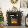 Kerstkrans Met 216 Besneeuwde Takken, 50 LED lampjes, Ø25x180 Cm, Groen & Wit
