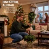 Kerststraatlantaarn Met 50 Warmwitte LED's, Buitenlantaarn Met 159 PVC takpunten En Rode Bessen