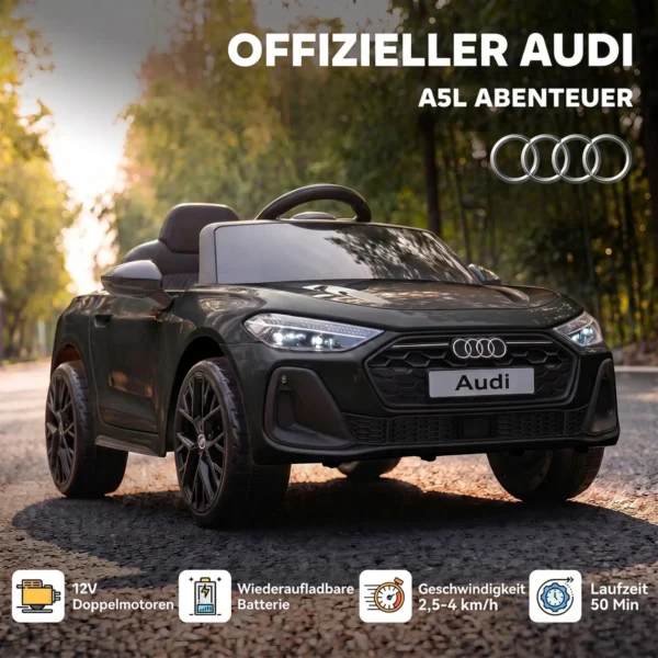 Kinder Elektrische Auto Audi A5L 12V Kinderwagen Met 2,4 G Afstandsbediening 2 Motoren Lithium Batterij Zachte Start 4 Wiel Ophanging