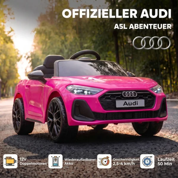 Kinder Elektrische Auto Audi A5L 12V Kinderwagen Met 2,4 G Afstandsbediening 2 Motoren Lithium Batterij Zachte Start 4 Wiel Ophanging
