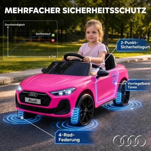 Kinder Elektrische Auto Audi A5L 12V Kinderwagen Met 2,4 G Afstandsbediening 2 Motoren Lithium Batterij Zachte Start 4 Wiel Ophanging