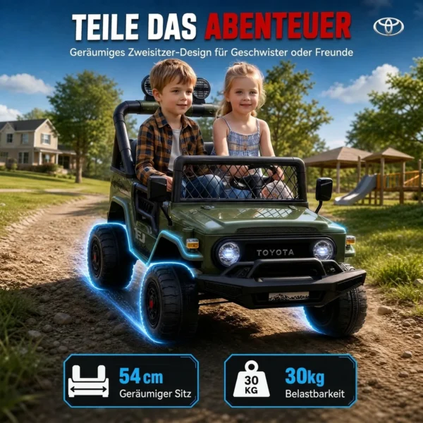 Kinder Elektrische Auto TOYOTA FJ 24V Elektrische Auto Voor Kinderen Met Afstandsbediening 200W Motor Lithium Batterij 2 Zitter Voor 3 8