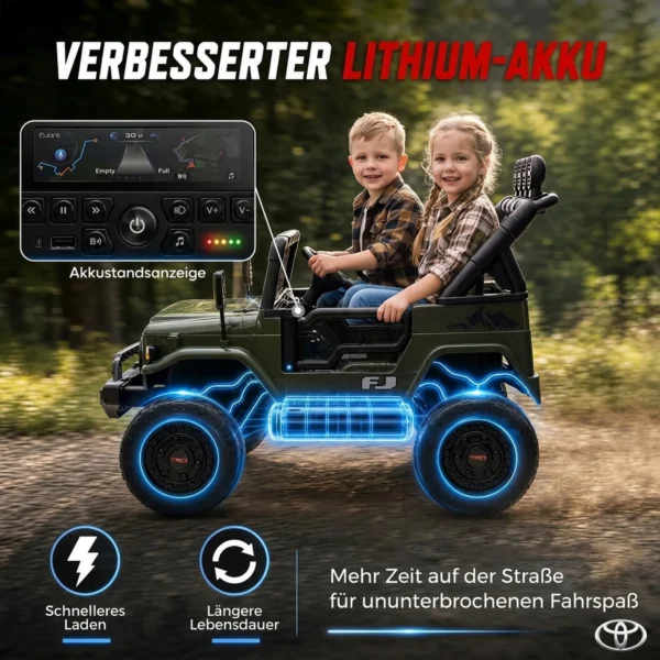 Kinder Elektrische Auto TOYOTA FJ 24V Elektrische Auto Voor Kinderen Met Afstandsbediening 200W Motor Lithium Batterij 2 Zitter Voor 3 8