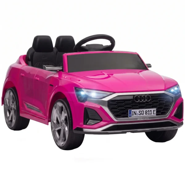 Kinder Elektroauto 12V Kinderauto Met Afstandsbediening 2 Motor Zachte Start 4 Wiel Ophanging LED Koplampen Claxon Muziek