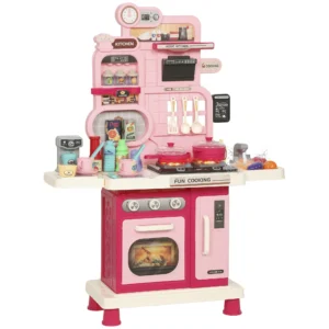 Kinderkeuken Kinder 33 delig Speelkeuken Accessoires Met Licht, Geluid, Opslagruimte, Speelgoedspoelbak, Fornuis En Oven 3 6 Jaar