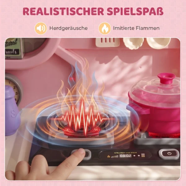 Kinderkeuken Kinder 33 delig Speelkeuken Accessoires Met Licht, Geluid, Opslagruimte, Speelgoedspoelbak, Fornuis En Oven 3 6 Jaar