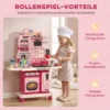 Kinderkeuken Kinder 33 delig Speelkeuken Accessoires Met Licht, Geluid, Opslagruimte, Speelgoedspoelbak, Fornuis En Oven 3 6 Jaar
