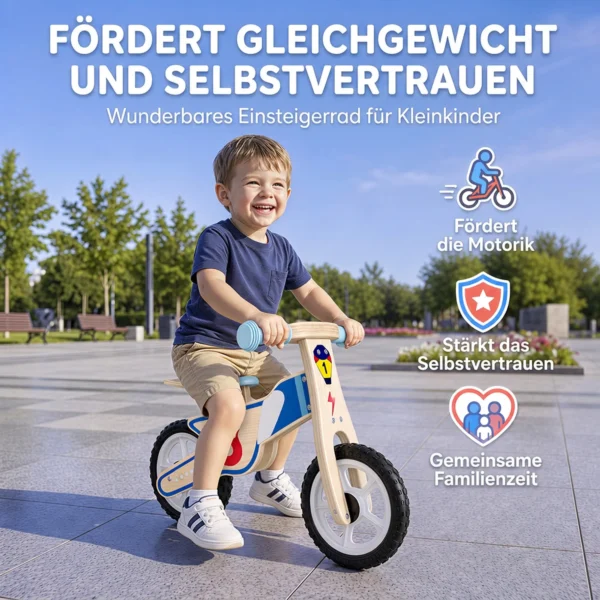Kinderloopfiets 3 5 Jaar Baby Tot 50 Kg Houten Loopfiets Met EVA Wielen Verstelbare Zithoogte Natuurhout