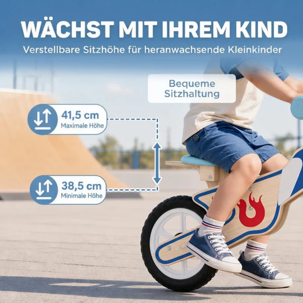 Kinderloopfiets 3 5 Jaar Baby Tot 50 Kg Houten Loopfiets Met EVA Wielen Verstelbare Zithoogte Natuurhout