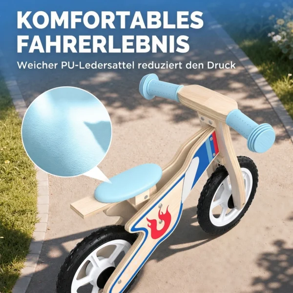 Kinderloopfiets 3 5 Jaar Baby Tot 50 Kg Houten Loopfiets Met EVA Wielen Verstelbare Zithoogte Natuurhout