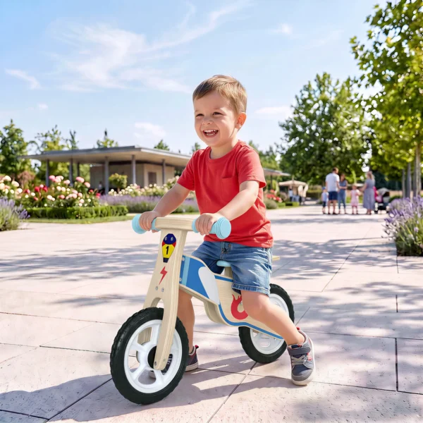 Kinderloopfiets 3 5 Jaar Baby Tot 50 Kg Houten Loopfiets Met EVA Wielen Verstelbare Zithoogte Natuurhout