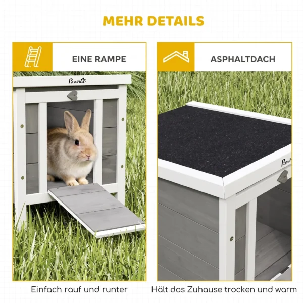 Klein Dierenhok Klein Dierenhuis Met Helling Hout Grijs