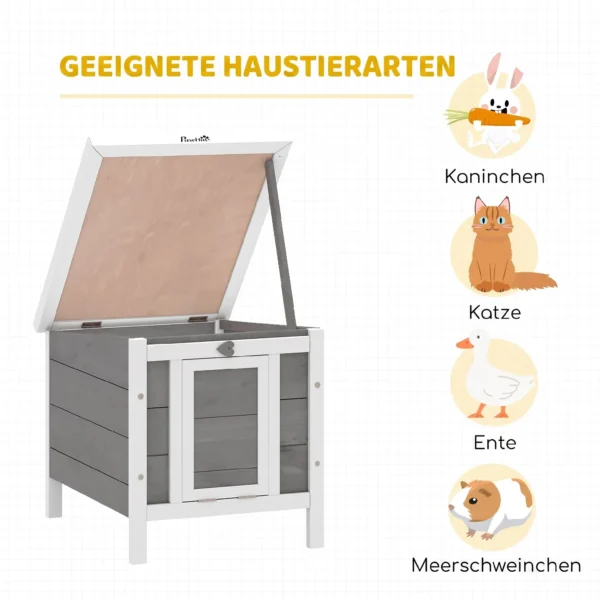 Klein Dierenhok Klein Dierenhuis Met Helling Hout Grijs