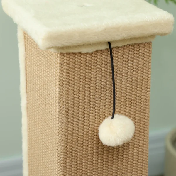 Krabpaal Kattenboom, Incl. Speelbal, Pluche, Jute, 41 Cm X 41 Cm X 81 Cm, Beige