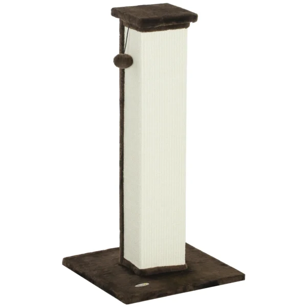 Krabpaal Kattenboom, Incl. Speelbal, Pluche, Sisal, 41 Cm X 41 Cm X 81 Cm, Crème + Bruin