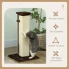 Krabpaal Kattenboom, Incl. Speelbal, Pluche, Sisal, 41 Cm X 41 Cm X 81 Cm, Crème + Bruin