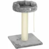 Krabpaal Kattenboom Kattenbed, 1 Kattenbed, Incl. Kattenspeelgoed, 55 Cm X 55 Cm X 83 Cm, Grijs