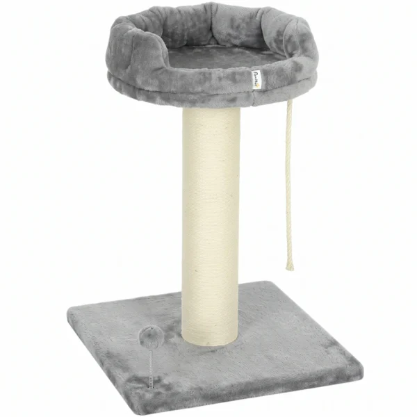 Krabpaal Kattenboom Kattenbed, 1 Kattenbed, Incl. Kattenspeelgoed, 55 Cm X 55 Cm X 83 Cm, Grijs