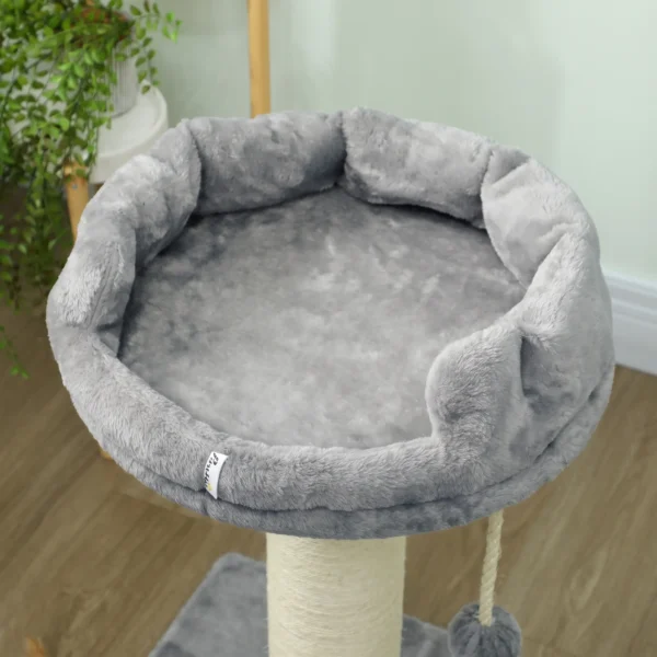 Krabpaal Kattenboom Kattenbed, 1 Kattenbed, Incl. Kattenspeelgoed, 55 Cm X 55 Cm X 83 Cm, Grijs