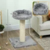 Krabpaal Kattenboom Kattenbed, 1 Kattenbed, Incl. Kattenspeelgoed, 55 Cm X 55 Cm X 83 Cm, Grijs