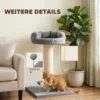 Krabpaal Kattenboom Kattenbed, 1 Kattenbed, Incl. Kattenspeelgoed, 55 Cm X 55 Cm X 83 Cm, Grijs