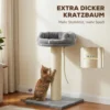 Krabpaal Kattenboom Kattenbed, 1 Kattenbed, Incl. Kattenspeelgoed, 55 Cm X 55 Cm X 83 Cm, Grijs